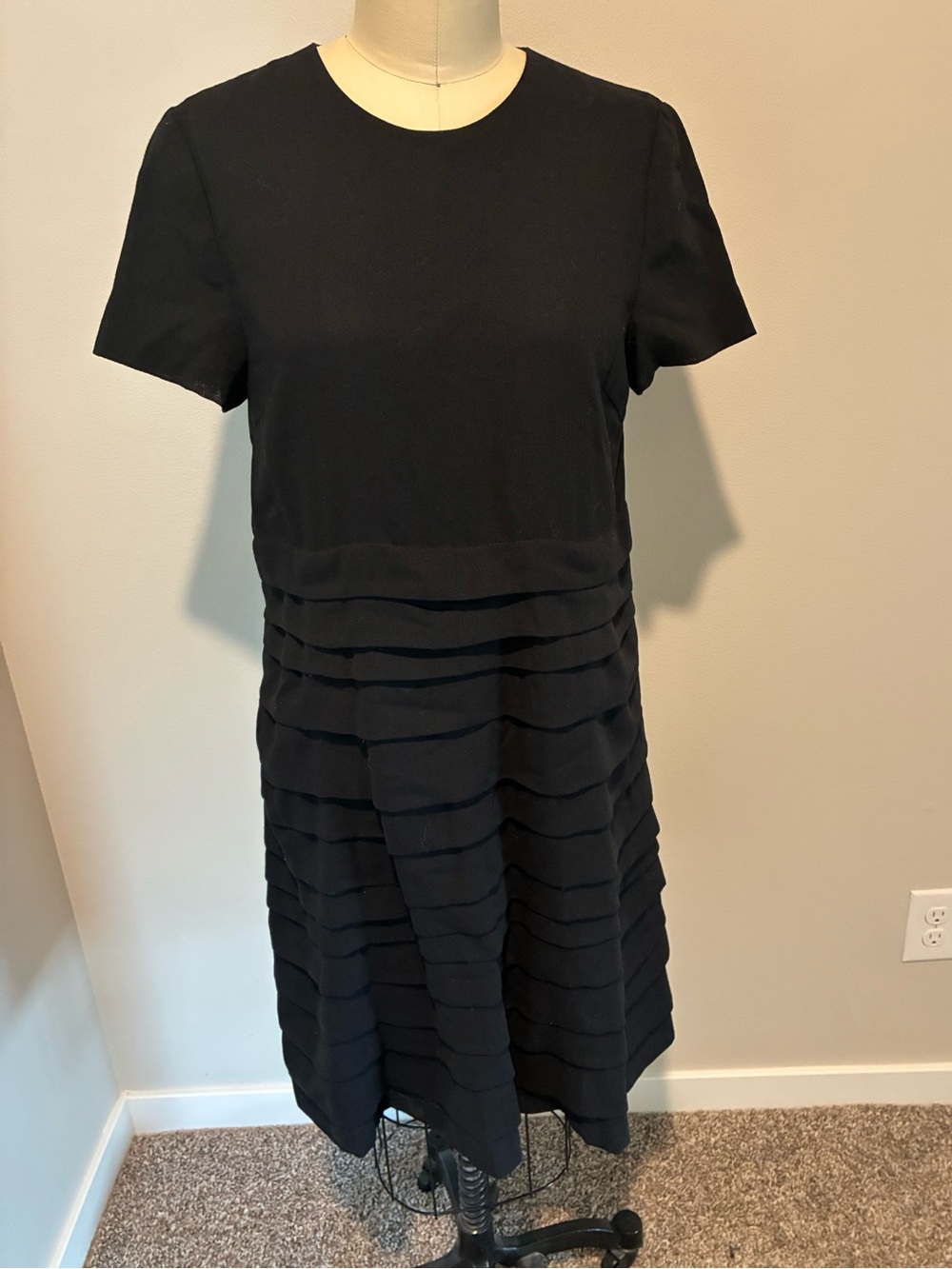 Vintage Marc by Marc Jacobs pleated crepe wool dress.